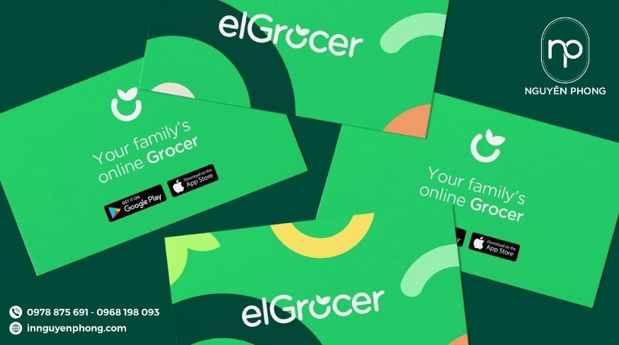 Mẫu thiết kế logo tạp hóa trên name card